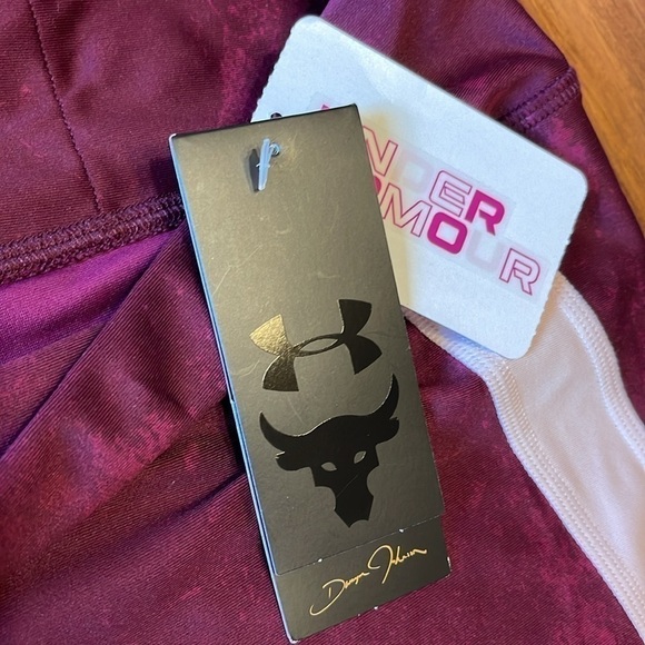 Under armour youth XL fitted heatgear athletic leggings in deep purple-maroon - Picture 3 of 8